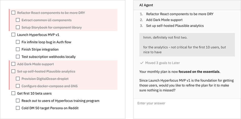 AI guidance helping prioritize a messy task list