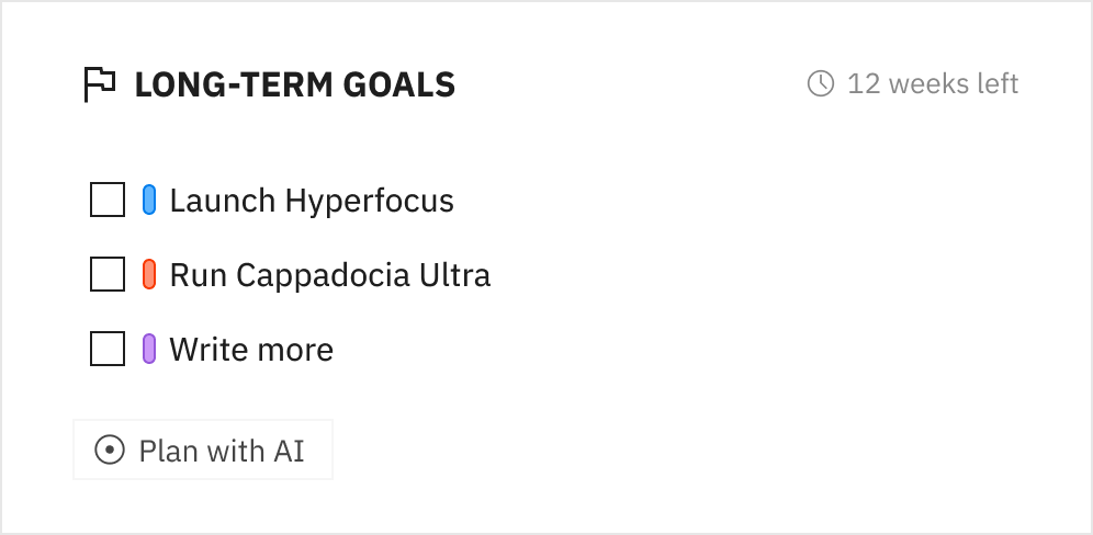 Long-term goals in Hyperfocus
